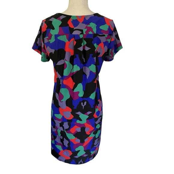 Jude Connally Jersey Abstract Mini Shift Dress Size S Multicolor Stretch Travel - Picture 4 of 7